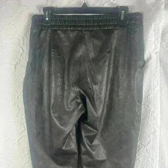 Spanx Faux Leather Jogger High Waisted Pull-On Black Pants - Picture 10 of 11
